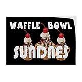 Waffle Bowl Sundaes #1 Indoor Store Sign Vinyl Decal Sticker 8"