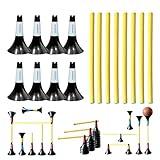 SwishGrid Obstacle Cones for Basketball Football & Other Sports Training 8pcs Cones and 8pcs Poles Suitable for Various Sports, Soccer Agility Training