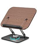 Viozon Book Stand for Reading,Book Holder, Height&Angle Adjustable, 360° Rotating Base, Foldable and Portable, Lightweight for Office, Kitchen, School Textbook, Recipe, Magazine,Kindle,Tablet DW