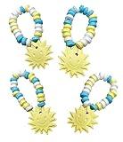 Sun Shaped Candy Bracelets Individually Wrapped Bulk (24) - Cute Fun Summer Themed Yellow Candy Favors - Pool Party Treats - Goodie Bags for Kids Birthday - Beach Party Favors