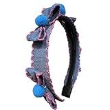 LSSwuoi Cowboy Bow Headband, Personalized Plush Ball Headband，Plush Hair Hoop for Thick Hair Basic Hair Headband for Women Girls Must Have in Winter and Spring (Rose red A, routine)