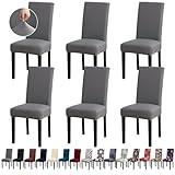 Fafua Chair Covers, Stretch Kitchen Dining Room Chair Covers Set of 6, Removable Washable Dining Chair Slipcovers for Home, Hotel, Banquet