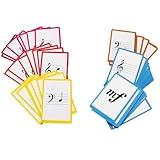 Basic Piano Theory Posters Set, 104 Double-Sided Piano Note Flash Cards and Piano Music Theory Poster, for Music Education and Beginners