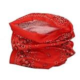 Motique Accessories Paisley Bandana Neck Gaiter Tube Headwear Motorcycle Face Scarf - Orange Black