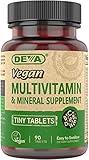 DEVA Vegan Multivitamin for Women & Men with Iron, Vitamin C, E, B Complex Vitamins, Zinc, 90 Tiny Tablets