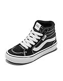 Vans Youth Filmore Hi Shoe | Kids' High Top Fashion Sneakers for Boys & Girls, (Suede/Canvas) Black/White, 4