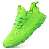DLWKIPV Womens Walking Shoes Slip On Sneakers Tennis Shoes Running Sport Workout Gym Shoes Athletic Non Slip Lightweight Breathable Fashion Casual Shoes for Travel Work Bright Green US 11.5