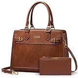 LOVEVOOK Purses and Handbags for Women, Tote Bags for Women， Satchel Shoulder Purse and PU Leather Top Handle for ladies, Brown