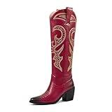 Wetkiss Mid Calf Cowboy Cocktail Boots - Red, Western, Men's & Women's