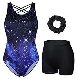 beautyin Girls Dance Unitards Gymnastic Leotards Active Biketards Hair Scrunchie