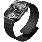SNBLK Magnetic Watchband Compatible with Apple Watch Bands for Men 44mm 45mm 46mm 49mm 42mm Women, Silicone Sport Strong Magnets Strap for iWatch Series 10 9 ULTRA 2 SE 8 7 6 5 4 3, Black