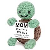 4THFARMES Mini Funny Turtle Mothers Day Mom Gifts from Daughter Son, New Bonus Step Mom Mama Mother in Law Gifts Ideas, I Love You Small Cute Stuff Things, Handmade Emotional Positive Crochet Turtle