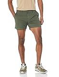 Amazon Essentials Men's Slim-Fit 5" Flat-Front Comfort Stretch Chino Short (Previously Goodthreads), Dark Green, 34