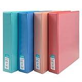 Yoobi 3 Ring Binders – 1.5 Inch Binder with Round D Rings and 2 Pockets, Durable, PVC-Free Organizer with 375 Sheets Capacity, 4- Pack Colored Binders with Plastic Cover for Office Supplies