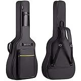 CAHAYA 41 In Acoustic Guitar Bag 0.35 In Thick Padding Water Resistent Dual Adjustable Shoulder Strap Guitar Case Gig Bag with Back Hanger Loop, Black CY0152