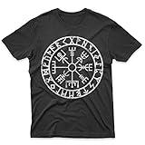 Vegvisir Nordic Viking Rune Compass Norse Germanic Icelandic Pagan Magic Symbol T-Shirt Black