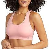 Champion Women's The Infinity Racerback Sports Bra, Moderate Support, Seamless, Moisture Wicking, Pink Bow, Large