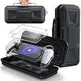 FYOUNG 3 in 1 Accessories Bundle for Playstation Portal, Carrying Case & Hard PC Clear Cover Skins Set with Screen Protector, Protective Shell Portable Travel Handbag for PS5 Portal Remote Player