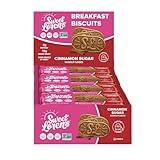 Sweet Loren's Vegan Breakfast Biscuits | Cinnamon Sugar | 4g Protein, 19g Whole Grains | Plant Based, Gluten Free, Dairy Free, Nut Free Snacks | Grab & Go 8 Pack (24 Total Biscuits, 1.6 ounce each)