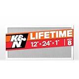K&N 12X24X1 HVAC Furnace Air Filter, Lasts a Lifetime, Washable, Merv 8, the Last HVAC Filter You Will Ever Buy, Breathe Safely at Home or in the Office, HVC-8-11224