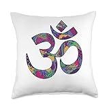 Om Symbol Yoga Day Meditation Sanskrit Hindu Co. Om Symbol Namaste Aum Ohm Hindu Zen Tantra Yoga Day Throw Pillow, 18x18, Multicolor