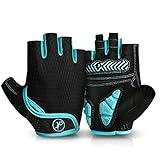 MOREOK Cycling Gloves Bike Gloves for Men/Women-[5MM Gel Pad] Half Finger Bicycle Biking Gloves for Cycling/Weight Lifting/Gym/Motorcycle/Outdoor Sports-098-Blue-L