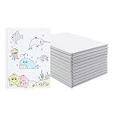 zmybcpack 12 Pack White Hardcover Blank Book 6x8 inch, Hardcover Blank book for Students to Write Stories, Hardcover Sketchbooks Journal（White，22 Sheets/ 44 Pages Each）