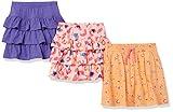 Amazon Essentials Girls' Knitted Ruffle Scooter Skirts (Previously Spotted Zebra), Pack of 3, Purple/Light Pink/Orange, Small