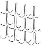 OCS Parts Double Prong Pot Hooks for Commercial Kitchens | 12-Pack | Stainless Steel Pot Rack Hooks for Pots, Pans, Ladles and Other Kitchen Equipment | J77-4401