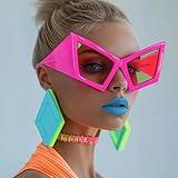 CCREDONE Oversized Cat Eye Sunglasses Novelty Party Sunglasses Funny Glasses Accessories for Women Hip Hop Dance Bachelorette Party Favors (Pink)