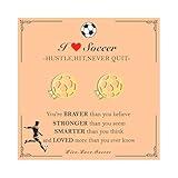 Soccer Earrings for Women 10mm 18k Gold Plated Soccer Stud Earrings Sports Earrings Soccer Jewelry Gifts Sports Jewelry for Women