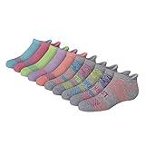 Hanes Girls Fit Heel Shield And No Show Socks, 10-pair Packs Comfort, Assorted, Large US