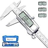 Kynup Digital Caliper, Caliper Measuring Tool, Micrometer Dial Vernier Caliper Digital, Full Turn Off, Stainless Steel, Switch from Inch Metric Fraction (6Inch/150MM)