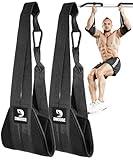 DMoose Fitness Hanging Ab Straps for Pull Up Bar & Core Strength Training - Thick Padded Arm Strap for Ab Swing with 2 Rust-Resistant Carabiners - Pull Up Straps for Ab Workouts at Home and Gym (Pair)