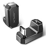 JSAUX 180° USB C Male to USB C Female Adapter 2 Pack, 180 Degree Type C Adapter (USB 4.0 / PD 100W) Compatible with Steam Deck, Laptop, Tablet, iPhone 15/16, Switch 2 (not for Video) and More - Grey
