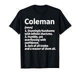 COLEMAN Definition Personalized Name Funny Birthday Gift T-Shirt
