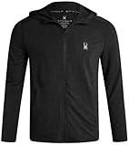 Spyder Mens Athletic Hoodies - Full Zip UPF 30+ Breathable Lightweight Hoodies for Men - Moisture-Wicking Hooded Sweatshirt, Size Large, Heather Black