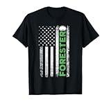 Forest Forestry Worker American Flag Forester T-Shirt