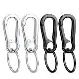 WIVBRNK 4 Pack Keychain, Metal Key Chain, Sturdy Key Ring, Key Rings for Home, Car, Office, Key Organizer Keychain Clip for Belt Loops, Purse, Bag, Key Chains for Men and Women (Black*2 Sliver*2)