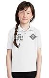 INK STITCH Youth Unisex Kids Y500 Custom Personalized Add Logo Texts Embroidery Silk Touch Polo Shirts - White (XS)