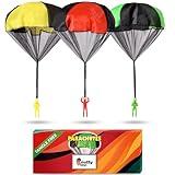 nutty toys Parachute Toys for Kids - Tangle Free Outdoor Flying Parachute Men, Top Indoor & Outside for 3 4 5 6 7 8 9 10 11 12 Year Old, Best Easter Basket Stuffers Idea 2025, Unique Boy & Girl Gifts