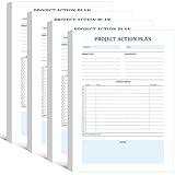 Maitys 200 Sheets 4 Pads Project Action Planner Notepad Project Management with Checklist Planning Pad 7 x 10 Inches Action Items Task Notepad Business Planner for Productivity, 50 Sheets/Pad