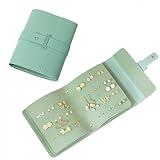 Yiluana Earring Book, Portable Earring Holder Pu Leather Earring Organizer with Foldable Book Design for Girls Women (Green)