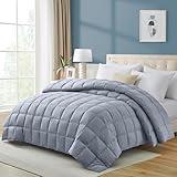 puredown®Lightweight Down Feather Comforter, Thin Down Fiber Bedding All Season Full/Queen Size Soft Cover Ultra Lightweight Down Fiber Duvet Insert (108" x 88")