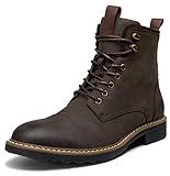 Vostey Mens Boots Motorcycle Casual Boots for Men Zipper Fashion Chukka Boots Mens(BMY8033A Darkbrown 10)