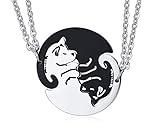 Matching Necklace for Couples, Personalized Yin Yang Pet Cat Pendant Necklace, Boyfriend and Girlfriend Promise Couples Necklaces for Him and Her, Relationship Jewelry Gift for Couples Best Friends