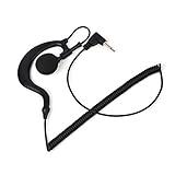 UAYESOK 3.5mm Police Receive/Listen Only Earpiece G Shape Soft Ear Hook Surveillance Headset for Two Way Radio, Radio Speaker Mic