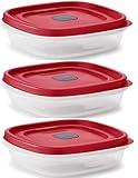 Utensilux Rubbermaid Food Storage Containers Three Cup Food Storage Containers 7 Peice Set, Easy Find Lids, 3 Containers, 3 Lids Chalk Pen And Chalk Labels