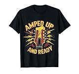 Amped Up and Ready Guitar Headstock Grunge Punk Rock T-Shirt