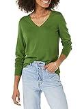 Amazon Essentials Women's Regular-Fit Lightweight Long-Sleeve V-Neck Sweater (Available in Plus Size), Green, X-Large